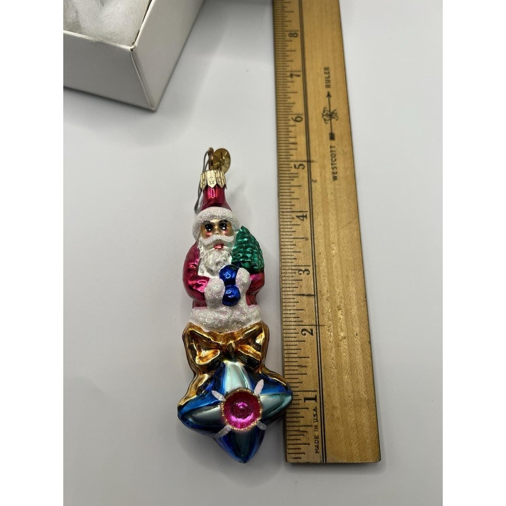 Christopher Radko Little Gem Star Santa Blown Glass Christmas Tree Ornament NIB - Picture 6 of 6